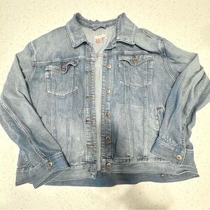 Pilcro Oversized Blue Distressed Denim Jacket